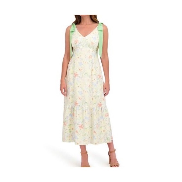 Bridgerton Dresses & Skirts - Floral Slip Dress XL Cream GreenNWT Romantic Wedding Guest Cottagecore